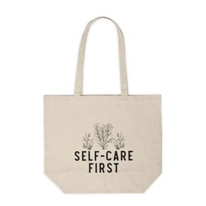 Self Care First Custom Canvas Tote Bag